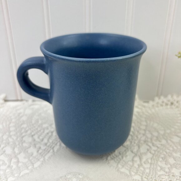 Dansk International 10 Oz Coffee Mugs Set Of 4 Stoneware Blue Made In Portugal - Picture 6 of 11